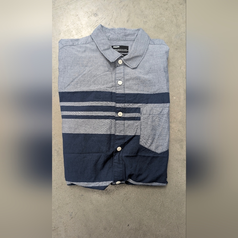 Public Opinion Button Down Short Sleeve Shirt, Medium - Picture 9 of 9